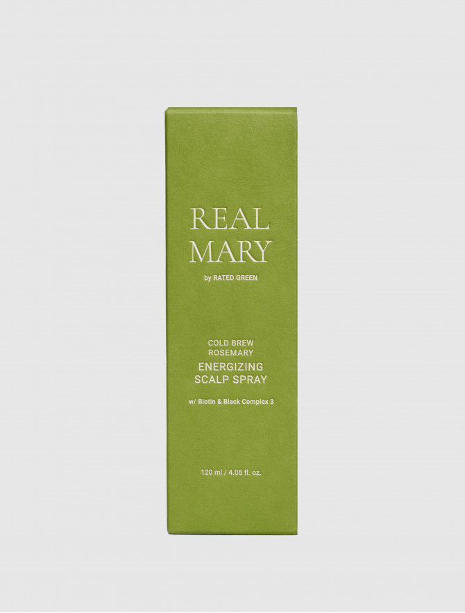 Энергетический спрей для кожи головы с соком розмарина RATED GREEN Real Mary Cold Brewed Rosemary Energizing Scalp Spray 120 мл фото 1, цены, отзывы