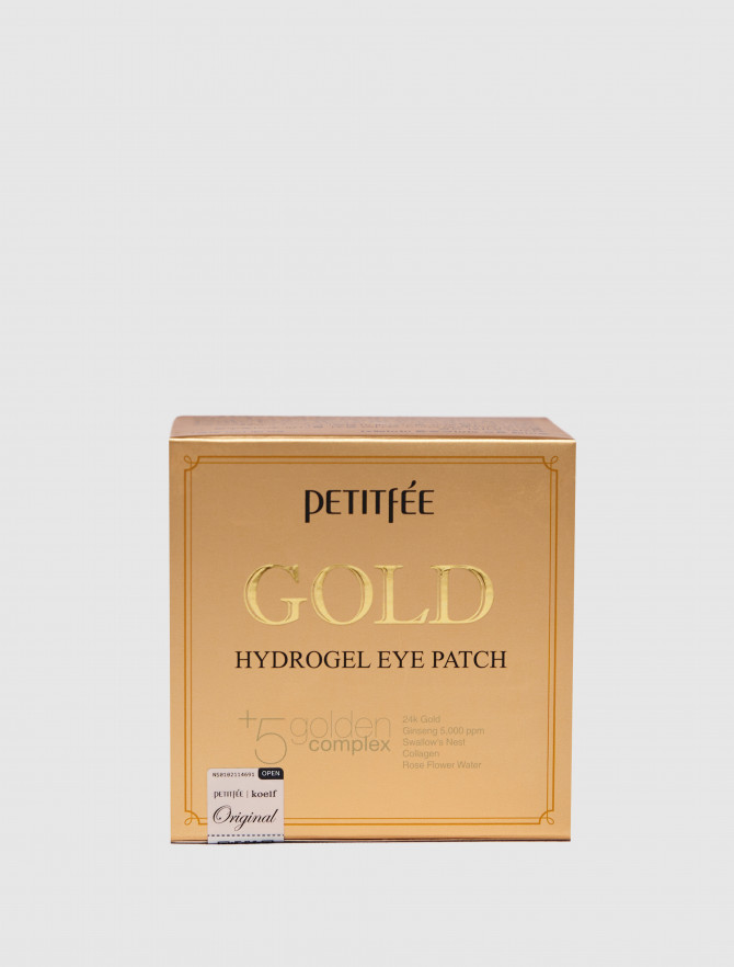 Гидрогелевые патчи для глаз с золотым комплексом +5 - PETITFEE Gold Hydrogel Eye Patch фото 1, цены, отзывы