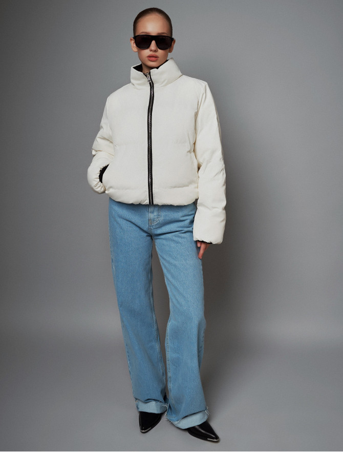 Джинсы wide leg с необработанным краем 